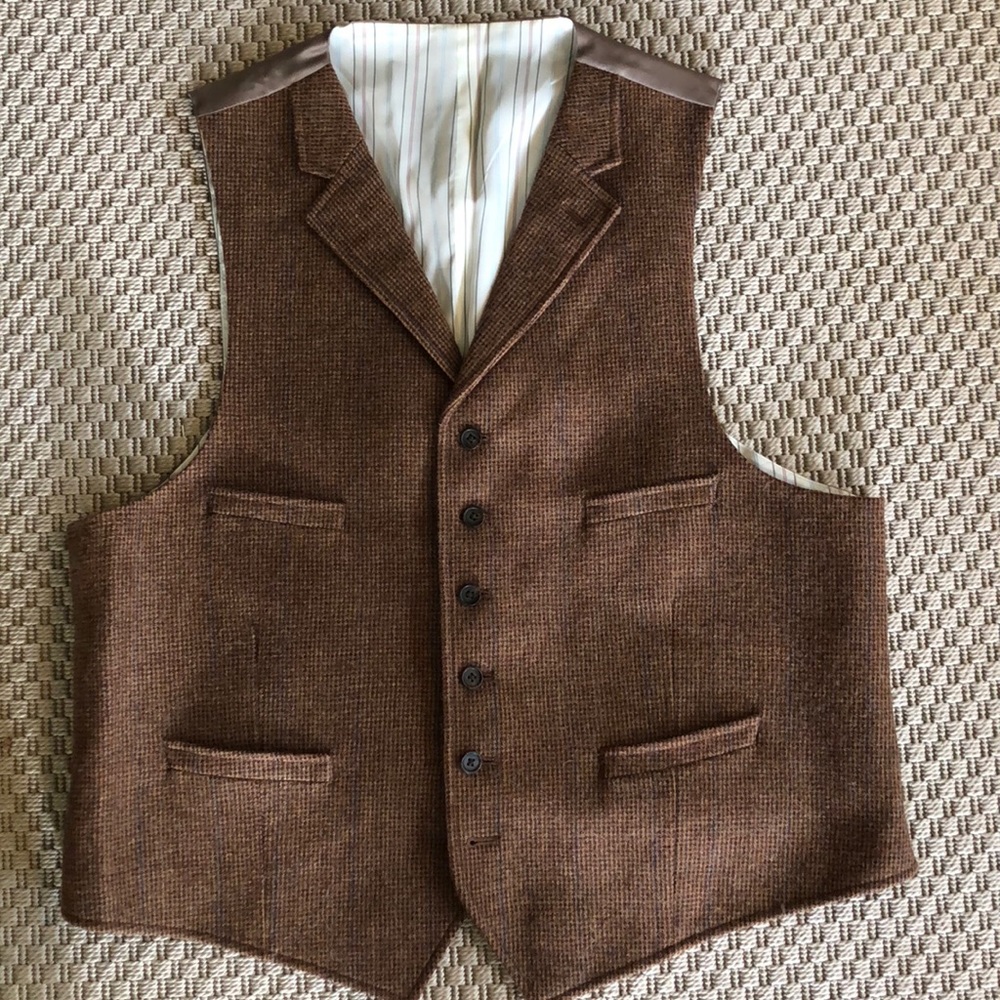 Vintage Brown Tweed Vest